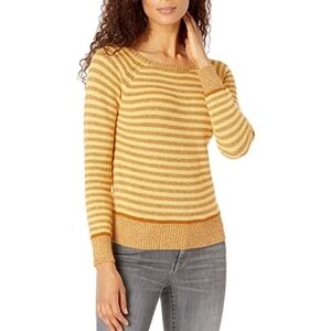 Prana Gadie Knit Sweater, Mustard Striped, L